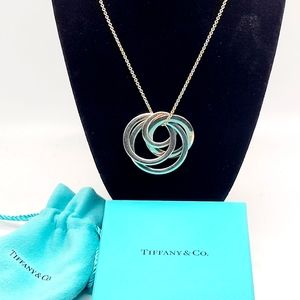 Tiffany Silver circle pendants from the 1887 Collection w Tiffany necklace.